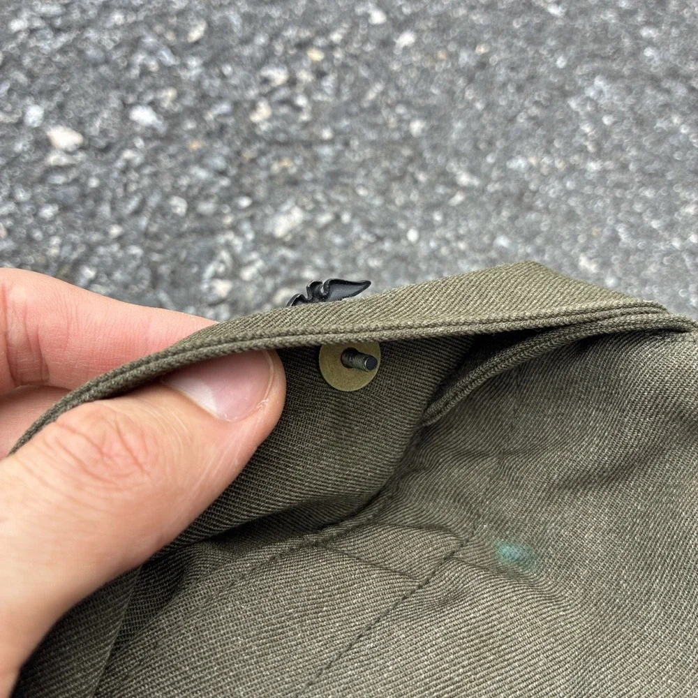 USMC Marine Corps Garrison Cap Size In Photos Olive Green w/ Black EGA Insignia
